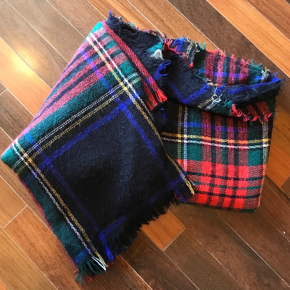 Plaid Blanket Scarf Wrap